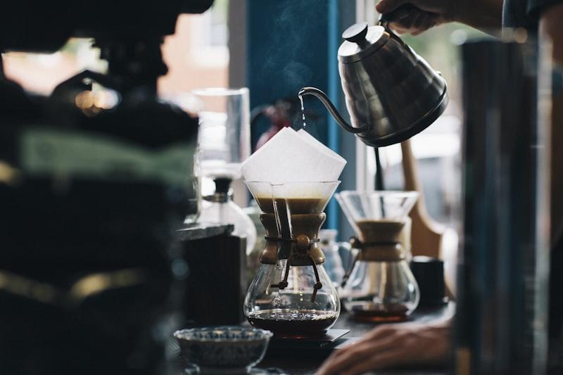 Barista crafting coffee latte art